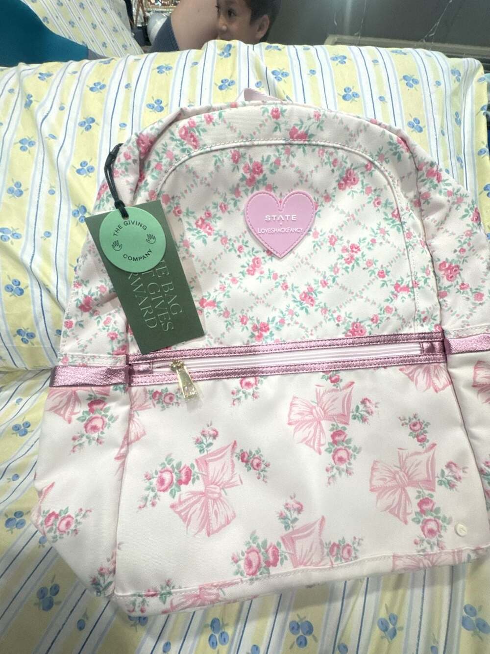 STATE x LoveShackFancy Kane Backpack Floral Bow Print
